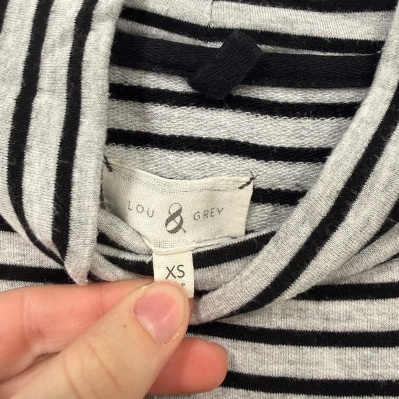 Lou & Grey Striped Mock Neck Long Sleeve Midi Dress XS Casual Comfort - Picture 2 of 6